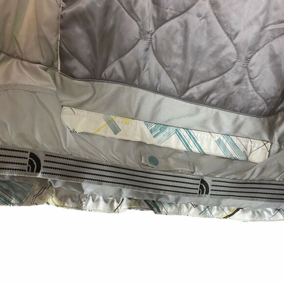 The North Face Womens White Yellow Teal Recco Snowboard Ski Jacket Size M - Picture 8 of 16